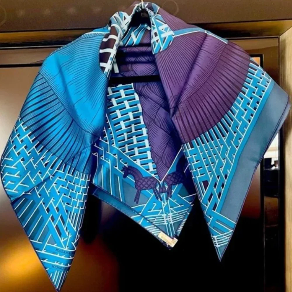 💟💙🐴 NEW Authentic Hermes Masan & Masan Scarf 90 Giftable Package